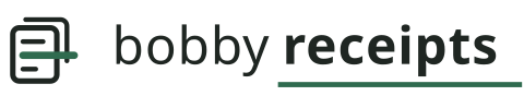 Bobby Receipts primary horizontal lockup, 480×88