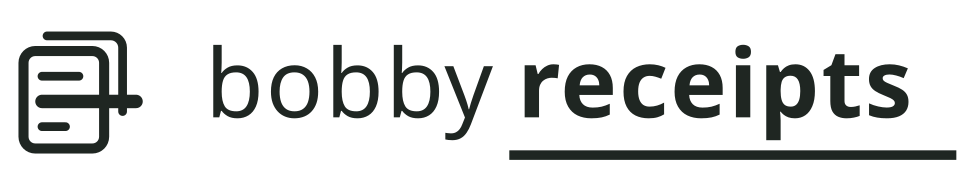 Bobby Receipts primary horizontal lockup, monochrome, 960×176