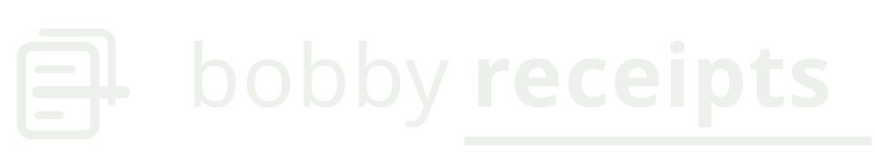 Bobby Receipts primary horizontal lockup, monochrome light, 960×176